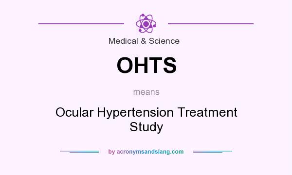What does OHTS mean? It stands for Ocular Hypertension Treatment Study