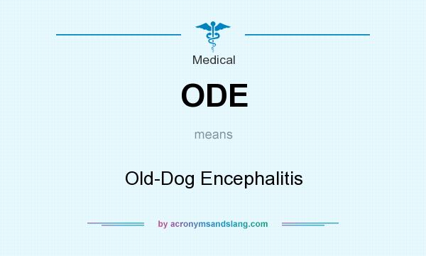 What does ODE mean? It stands for Old-Dog Encephalitis