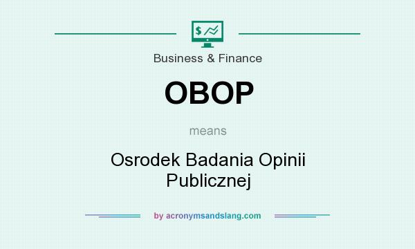 What does OBOP mean? It stands for Osrodek Badania Opinii Publicznej