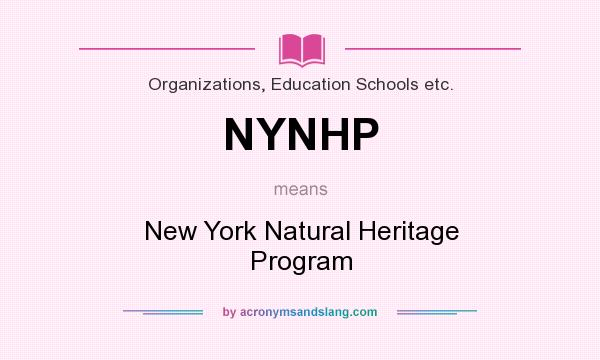 What does NYNHP mean? It stands for New York Natural Heritage Program
