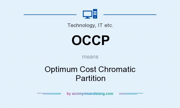 What does OCCP mean? It stands for Optimum Cost Chromatic Partition