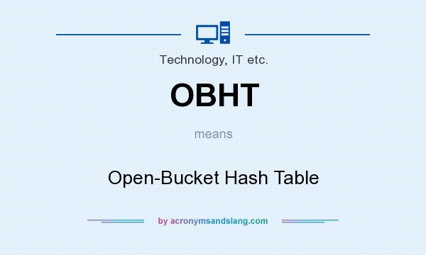 What does OBHT mean? It stands for Open-Bucket Hash Table