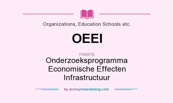 What does OEEI mean? It stands for Onderzoeksprogramma Economische Effecten Infrastructuur