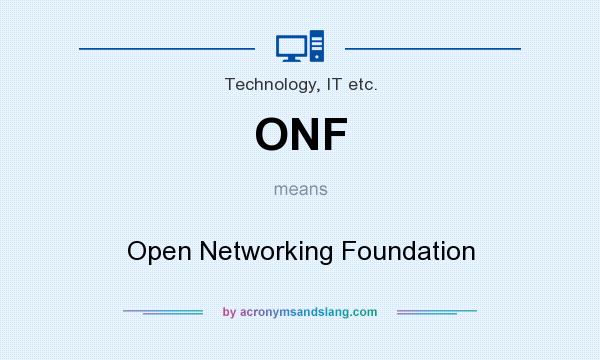 What does ONF mean? It stands for Open Networking Foundation