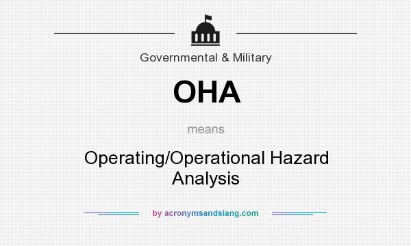 What does OHA mean? It stands for Operating/Operational Hazard Analysis