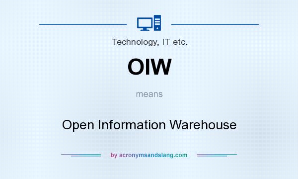 What does OIW mean? It stands for Open Information Warehouse