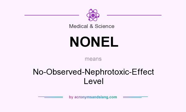 What does NONEL mean? It stands for No-Observed-Nephrotoxic-Effect Level