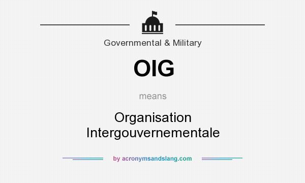 What does OIG mean? It stands for Organisation Intergouvernementale