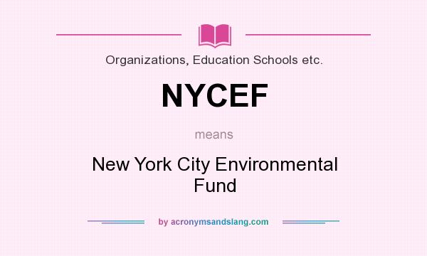 What does NYCEF mean? It stands for New York City Environmental Fund
