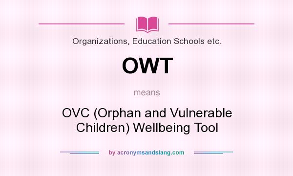 What does OWT mean? It stands for OVC (Orphan and Vulnerable Children) Wellbeing Tool