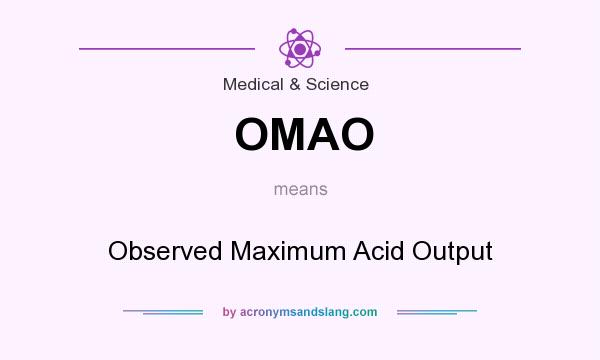 What does OMAO mean? It stands for Observed Maximum Acid Output