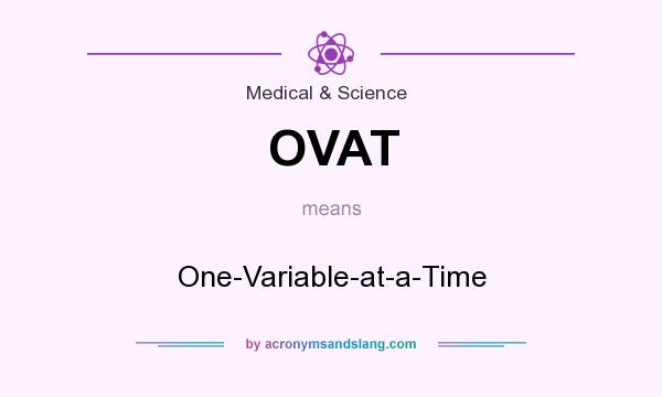What does OVAT mean? It stands for One-Variable-at-a-Time