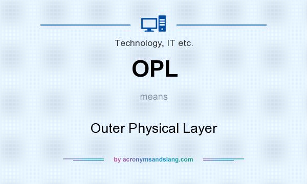 What does OPL mean? It stands for Outer Physical Layer