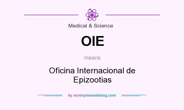 What does OIE mean? It stands for Oficina Internacional de Epizootias