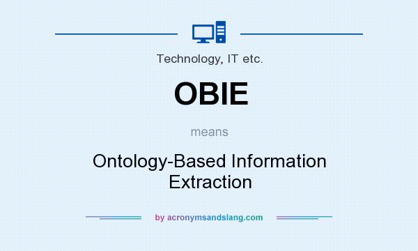 What does OBIE mean? It stands for Ontology-Based Information Extraction