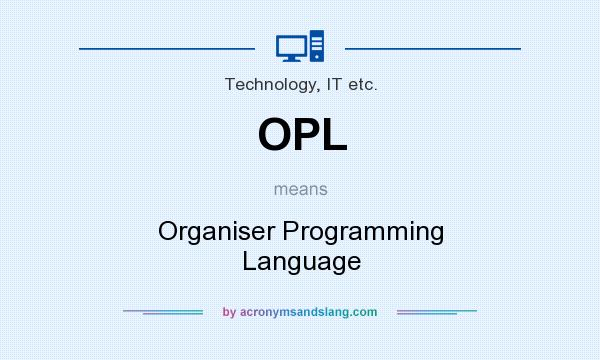 What does OPL mean? It stands for Organiser Programming Language
