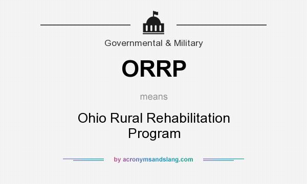 What does ORRP mean? It stands for Ohio Rural Rehabilitation Program