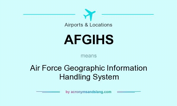 What does AFGIHS mean? It stands for Air Force Geographic Information Handling System