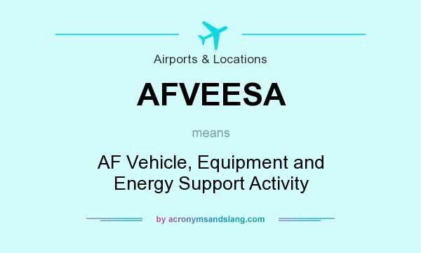 What does AFVEESA mean? It stands for AF Vehicle, Equipment and Energy Support Activity