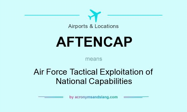 What does AFTENCAP mean? It stands for Air Force Tactical Exploitation of National Capabilities