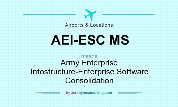 What does AEI-ESC MS mean? It stands for Army Enterprise Infostructure-Enterprise Software Consolidation