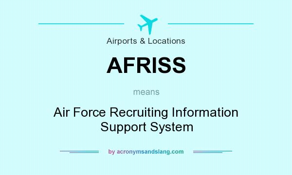 What does AFRISS mean? It stands for Air Force Recruiting Information Support System