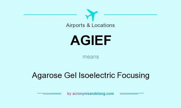What does AGIEF mean? It stands for Agarose Gel Isoelectric Focusing