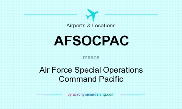 What does AFSOCPAC mean? It stands for Air Force Special Operations Command Pacific