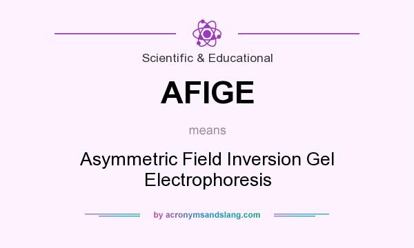 What does AFIGE mean? It stands for Asymmetric Field Inversion Gel Electrophoresis