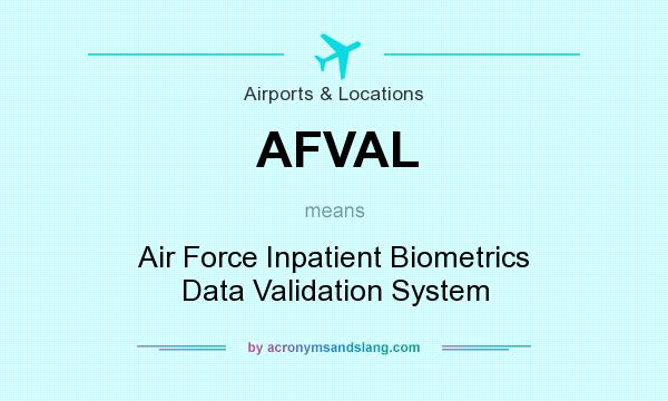 What does AFVAL mean? It stands for Air Force Inpatient Biometrics Data Validation System