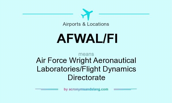 What does AFWAL/FI mean? It stands for Air Force Wright Aeronautical Laboratories/Flight Dynamics Directorate
