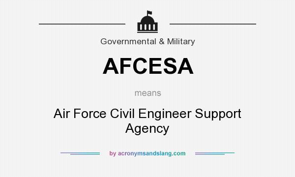 What does AFCESA mean? It stands for Air Force Civil Engineer Support Agency