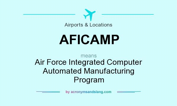 What does AFICAMP mean? It stands for Air Force Integrated Computer Automated Manufacturing Program