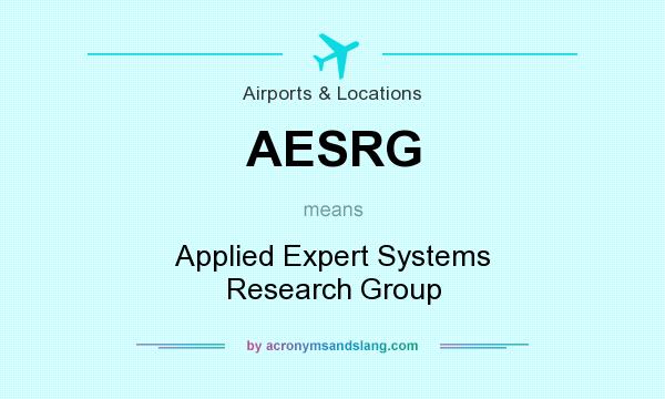 What does AESRG mean? It stands for Applied Expert Systems Research Group