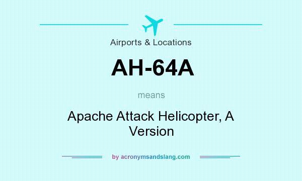 What does AH-64A mean? It stands for Apache Attack Helicopter, A Version
