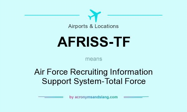 What does AFRISS-TF mean? It stands for Air Force Recruiting Information Support System-Total Force