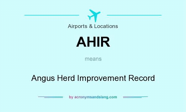 What does AHIR mean? It stands for Angus Herd Improvement Record