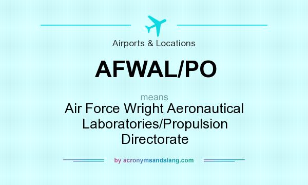 What does AFWAL/PO mean? It stands for Air Force Wright Aeronautical Laboratories/Propulsion Directorate