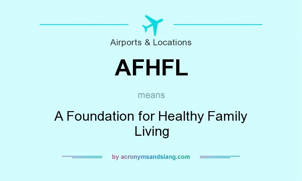 What does AFHFL mean? It stands for A Foundation for Healthy Family Living