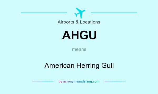 What does AHGU mean? It stands for American Herring Gull