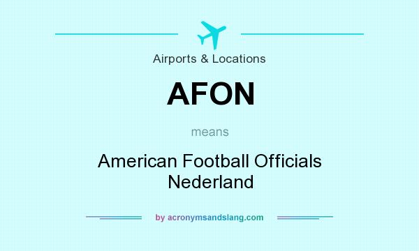 What does AFON mean? It stands for American Football Officials Nederland