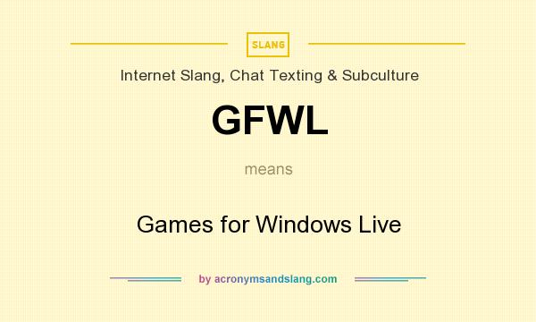What does GFWL mean? It stands for Games for Windows Live