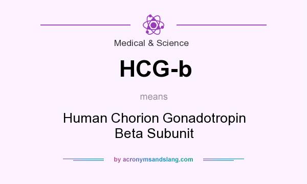 What does HCG-b mean? It stands for Human Chorion Gonadotropin Beta Subunit
