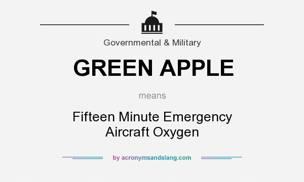 What does GREEN APPLE mean? It stands for Fifteen Minute Emergency Aircraft Oxygen