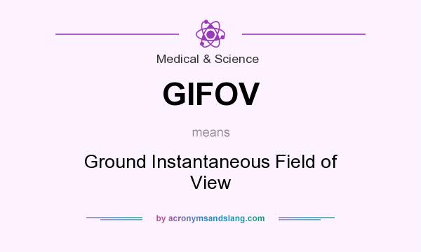 What does GIFOV mean? It stands for Ground Instantaneous Field of View