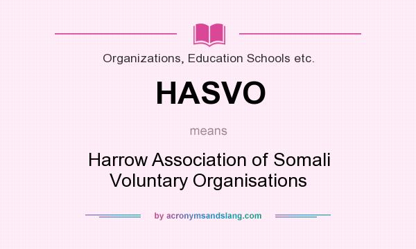 What does HASVO mean? It stands for Harrow Association of Somali Voluntary Organisations