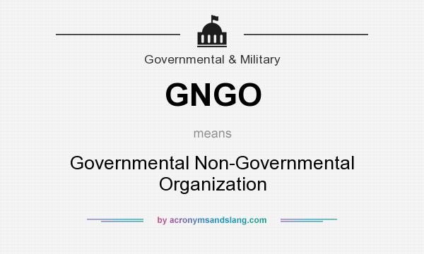 What does GNGO mean? It stands for Governmental Non-Governmental Organization