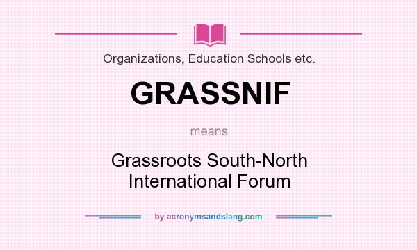 What does GRASSNIF mean? It stands for Grassroots South-North International Forum
