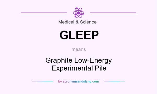 What does GLEEP mean? It stands for Graphite Low-Energy Experimental Pile