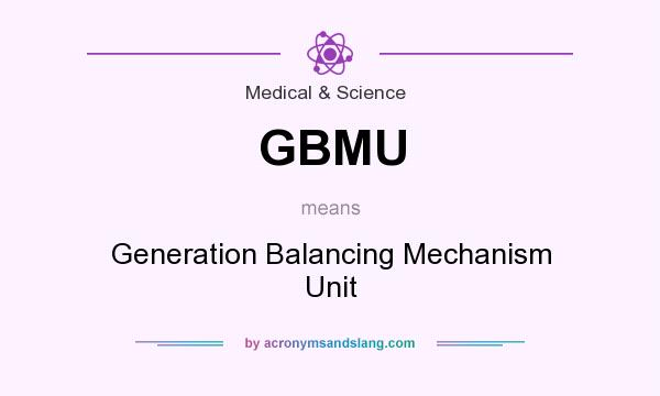 What does GBMU mean? It stands for Generation Balancing Mechanism Unit